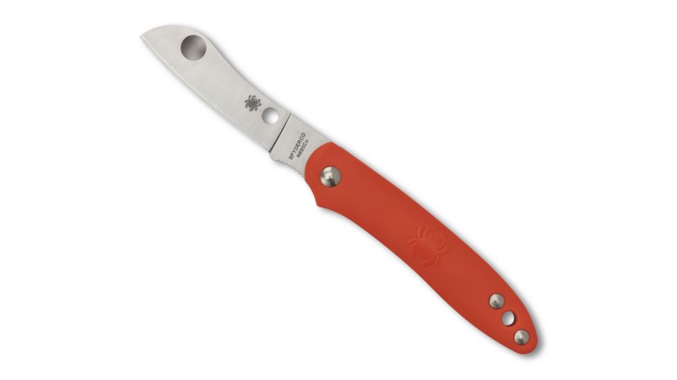 Spyderco Roadie Folding Knife, 2.09in, N690Co, Wharncliffe Blade, Plain Edge, FRN Orange Handle, C189POR