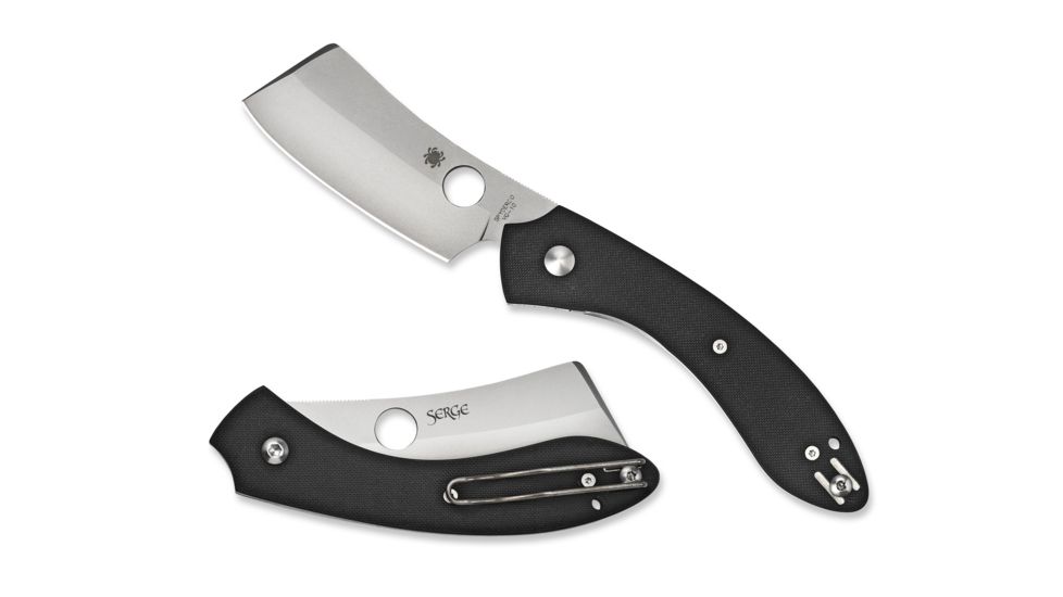 Spyderco Roc Folding Knife,3.07in PlainEdge Blade,Black Handle C177GP