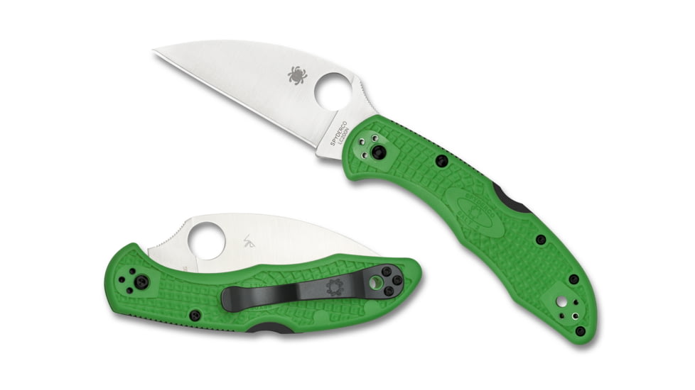 Spyderco Salt 2 Folding Knife, 3.78in, H-1, Drop Point Blade, SpyderEdge, Wave Opener, FRN Green Handle, SPY-C88FSWCGR2