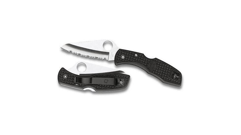Spyderco Salt Black FRN Handle, H-1 FE Blade Fold Knife C88PBK