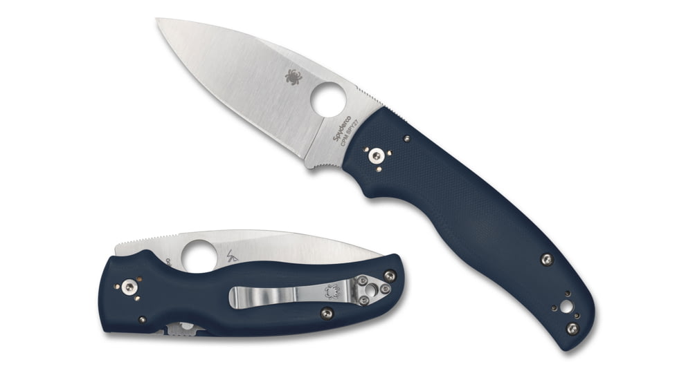 Spyderco Shaman Folding Knife, 3.58 in, CPM SPY27, Blue, G10, C229GPCBL