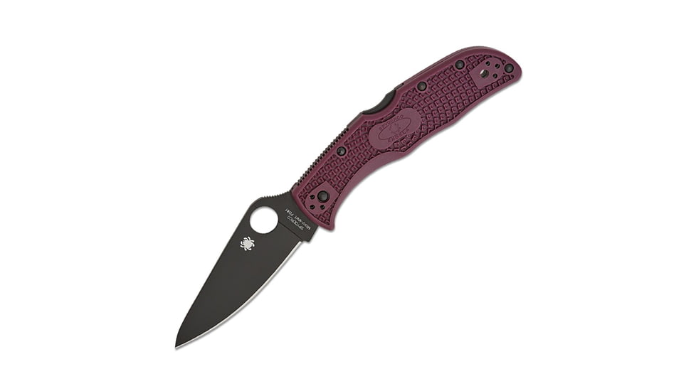Spyderco Endela Folding Knife, 3.41in, Micro-Melt PD#1, Drop Point Blade, Burgundy FRN Handle, C243BGBKP