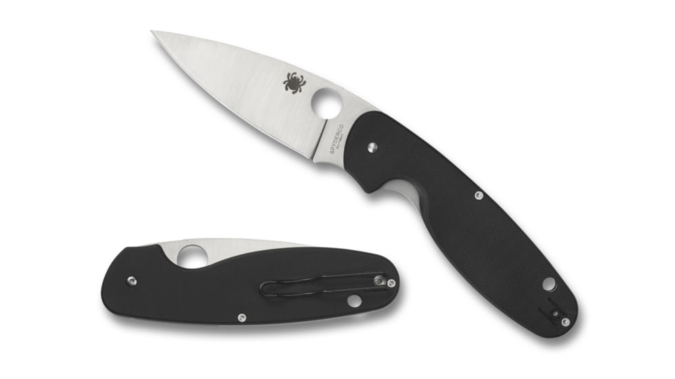 Spyderco Emphasis Plain Edge Folding Knife, 3.61in, G-10, Tip-Up, Black, C245GP
