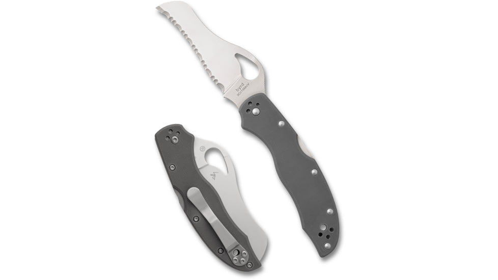 Spyderco Gooney Assisted Opening Folding Knife, 3.44in, 9Cr14MoV, Sheepsfoot, G10 Grey Handle, BY24GSGY