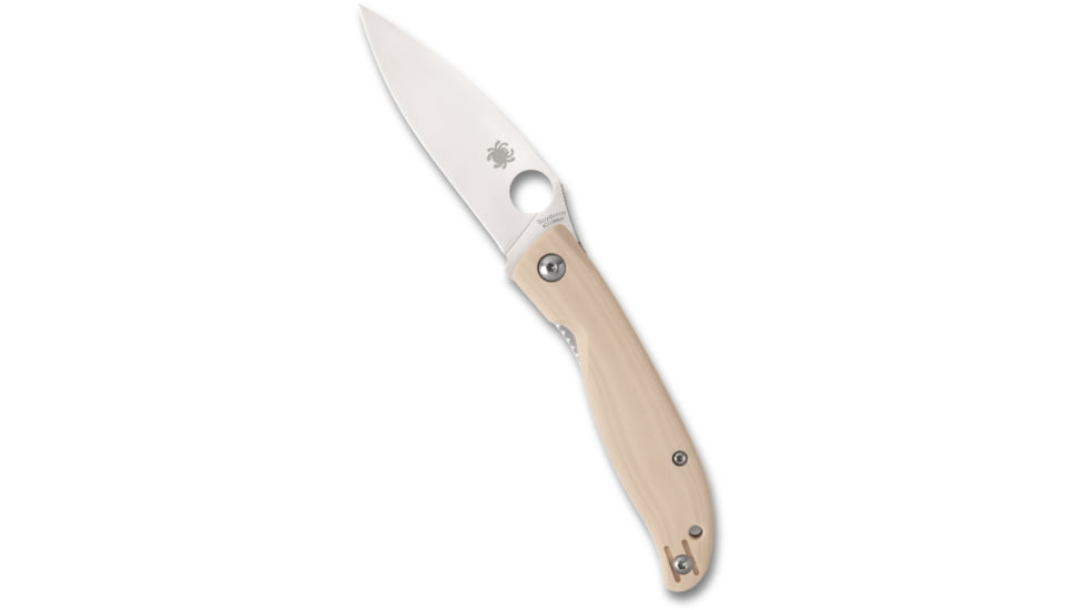 Spyderco Mantra 4 Assisted Opening Folding Knife, 3.34in, 8Cr13MoV, Drop Point, G10 White Handle, C274GWP