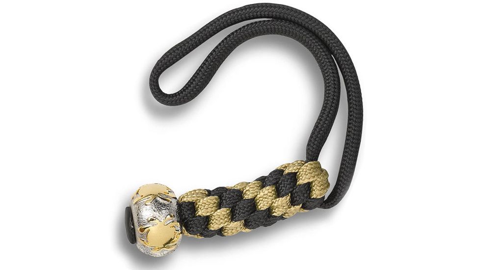Spyderco Round Rhodium w/18k Gold Bead Lanyard, NO BEAD3LY