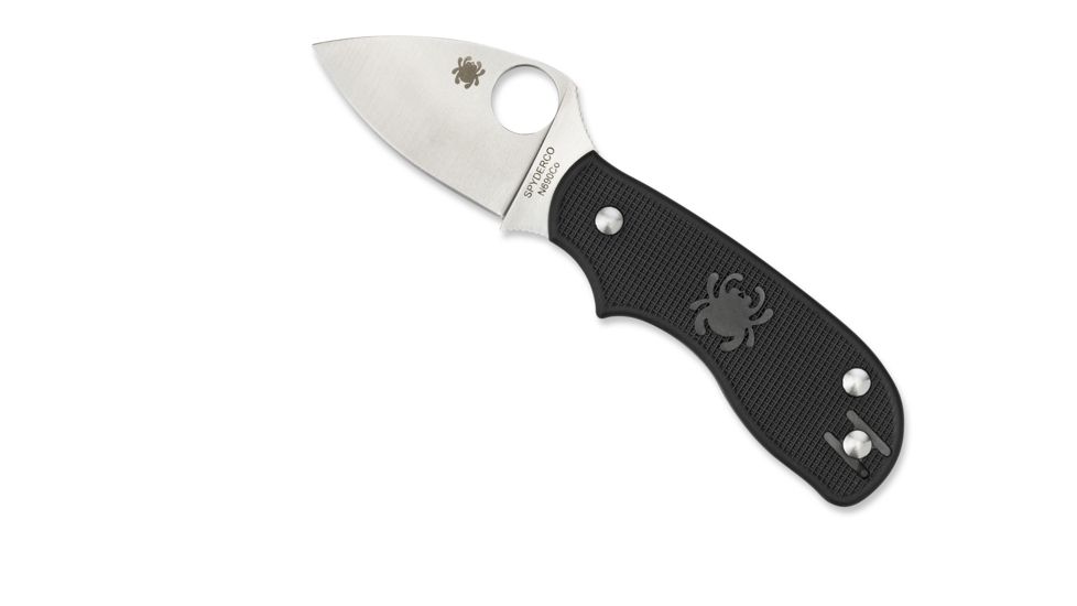 Spyderco Squeak SlipIt Folding Knife, 2in, N690Co, Clip Point Blade, Satin Finish, Plain Edge, FRN Black Handle, C154PBK