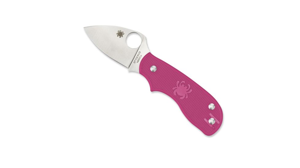 Spyderco Squeak SlipIt Folding Knife, 2in, N690Co, Clip Point Blade, PlainEdge, FRN Pink Handle, C154PPN