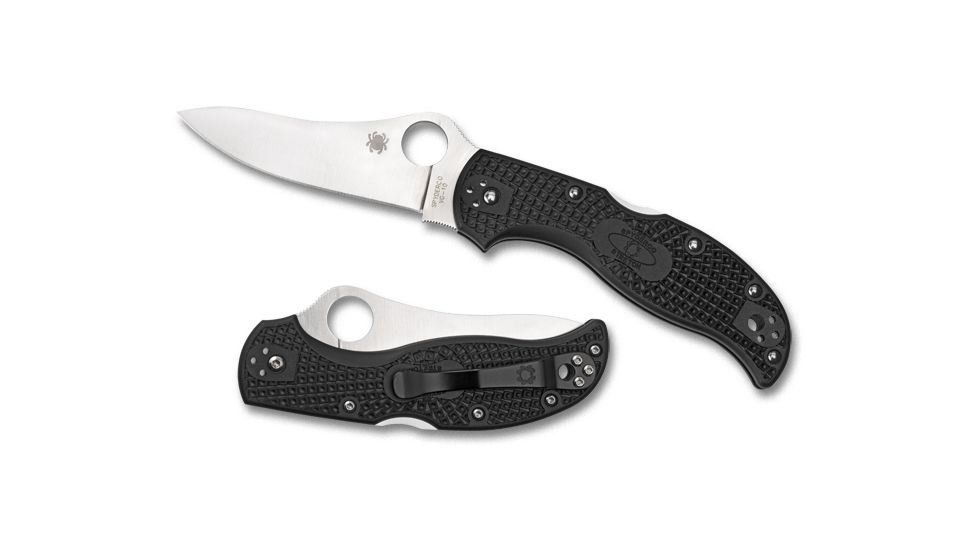 Spyderco Stretch, Black Nishijin Glass Fiber Handle, Damascus Blade C90GFPD
