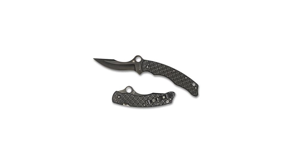 Spyderco Szabo Folding Knife w/ Black PlainEdge Blade and Carbon Fiber Handles C146CFBBKP