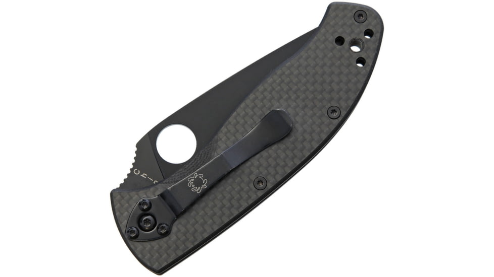 Spyderco Tenacious Folding Knife, 3.5in, Black 8Cr13MoV Steel, Leaf Blade, Carbon Fiber/G10 Handle, C122CFBBKP