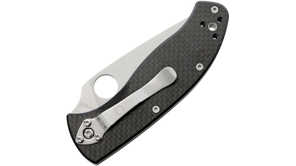 Spyderco Tenacious Folding Knife, 3.5in, Satin 8Cr13MoV Steel, Leaf Blade, Carbon Fiber/G10 Handle, C122CFP