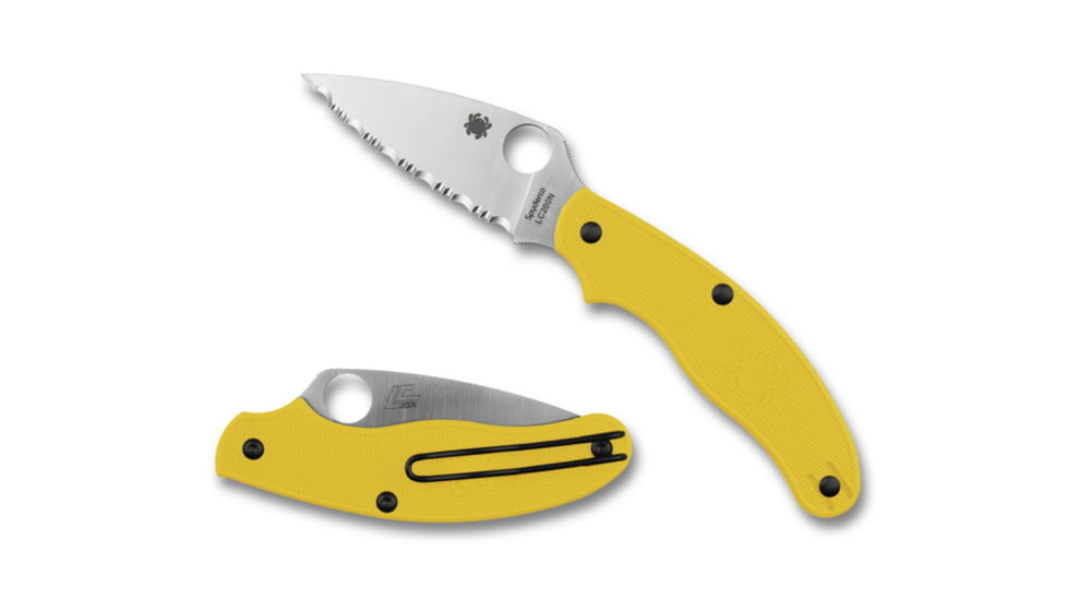 Spyderco Uk Penknife Folding Knife, 2.93in, CPM MagnaCut, Leaf Blade, FRN Yellow Handle, SPY-C94SYL