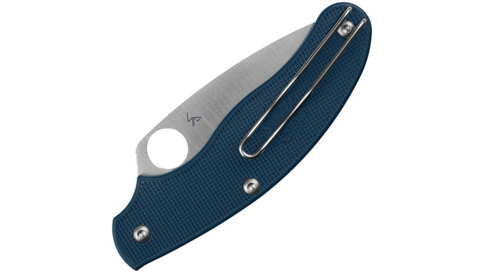 Spyderco UK Penknife Folding Knife, 2.95in, CPM SPY27 Steel, Leaf Blade, FRN Blue Handle, C94PCBL