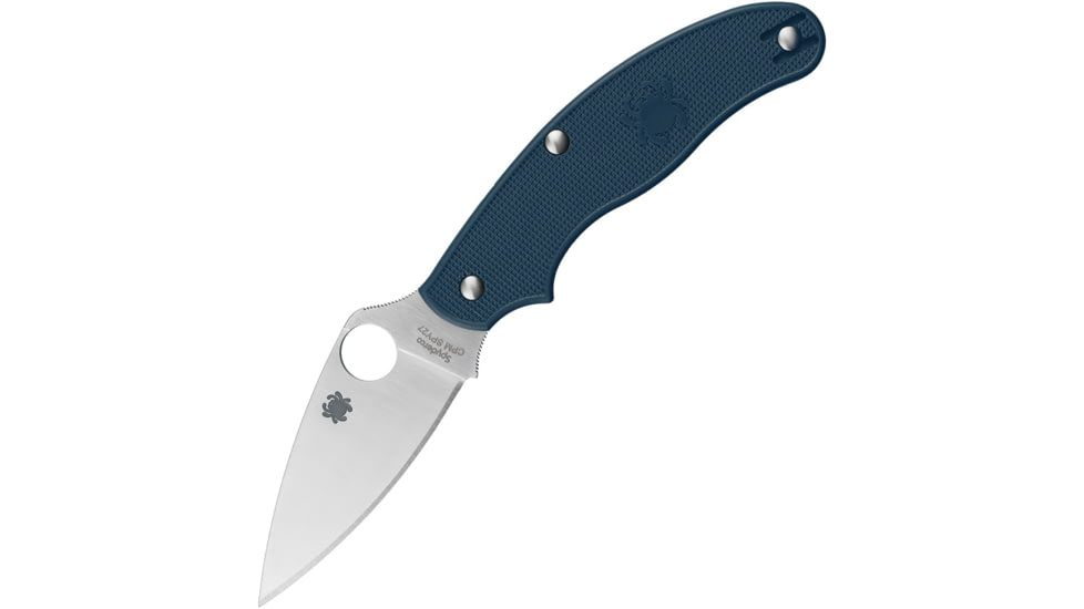 Spyderco UK Penknife Folding Knife, 2.95in, CPM SPY27 Steel, Leaf Blade, FRN Blue Handle, C94PCBL