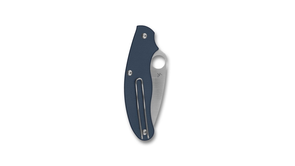 Spyderco UK Penknife Folding Knife, 2.95in, CPM SPY27, Leaf Blade, G10 Blue Handle, C94GPCBL