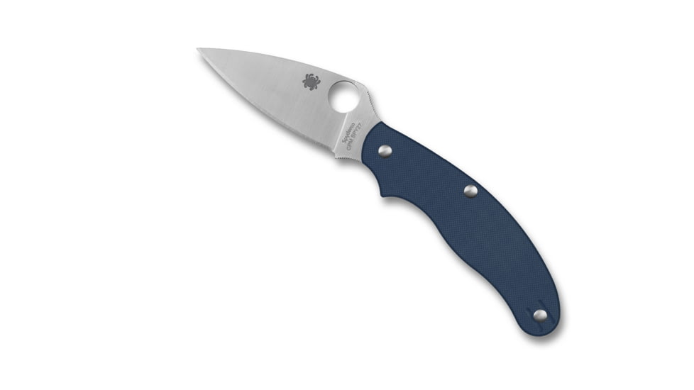 Spyderco UK Penknife Folding Knife, 2.95in, CPM SPY27, Leaf Blade, G10 Blue Handle, C94GPCBL