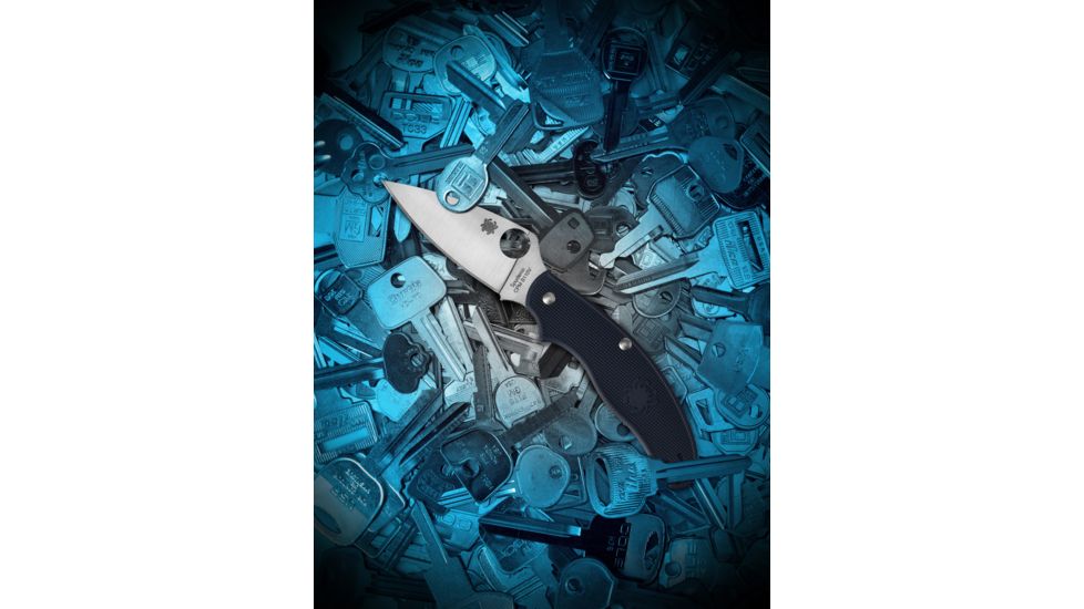 Spyderco UK Penknife Folding Knife, 3in, CPM S110V, Leaf Blade, FRN Dark Blue Handle, C94PDBL