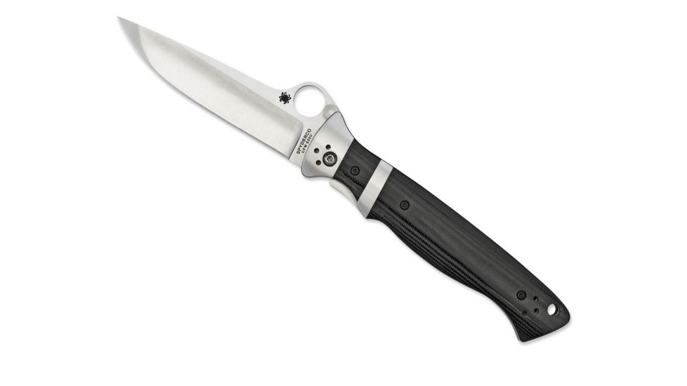 Spyderco Vallotton Sub-Hilt Black Smooth-G-10 Handle, FE Blade Fold Knife C149GP