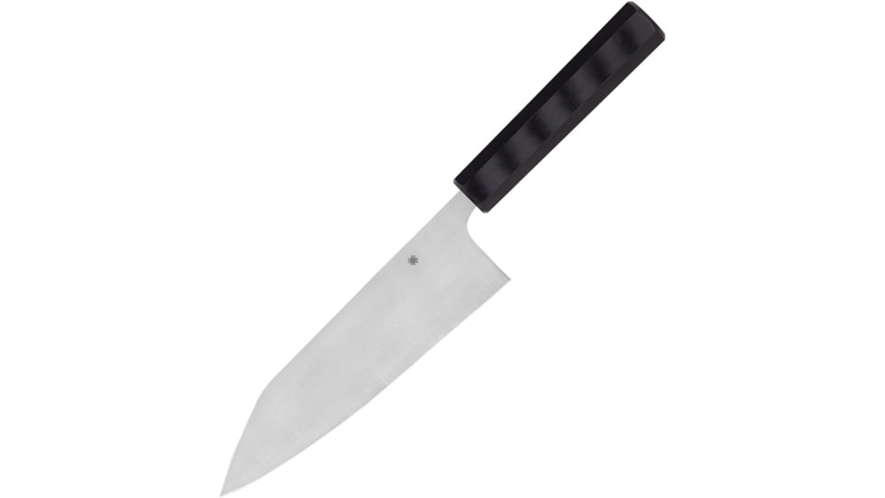 Spyderco Wakiita Bunka Santoku Knife, 7.63 satin finish CTS-BD1 stainless blade, Black G10 handle, K18GP