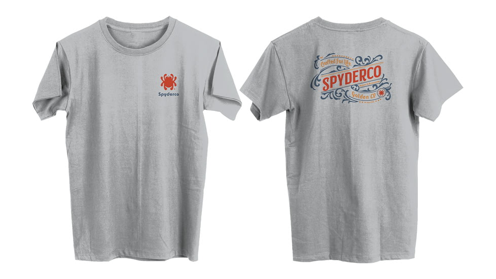 Spyderco Western T-Shirt - Mens, Ice Gray, 2XL, SPY-TS02GY-2XL