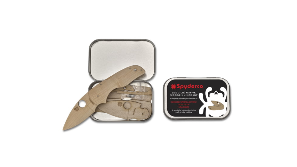 Spyderco Lil' Native Training Knife Kit, Wood Handle, WDKIT2