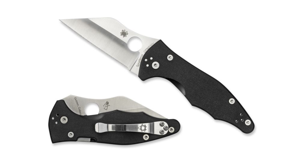 Spyderco Yojimbo 2 Folding Knife, 3.2in, CPM S30V, Wharncliffe, G10, Black Handle, C85GP2