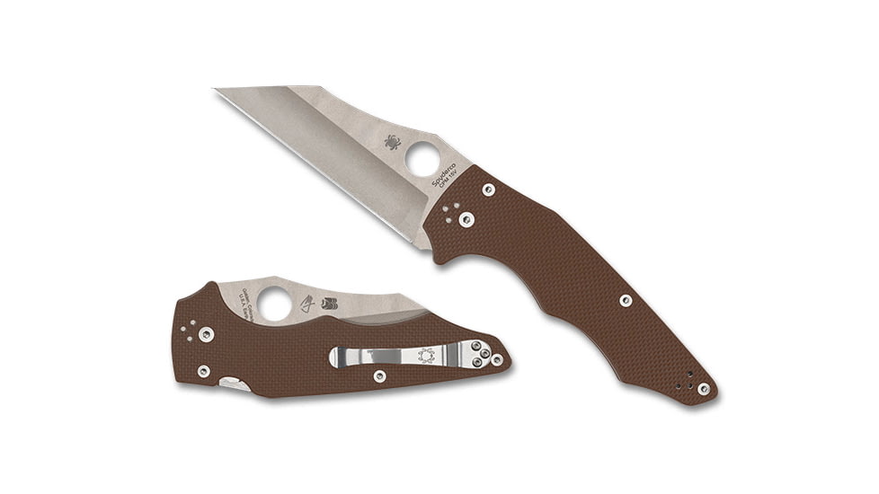 Spyderco YoJumbo Folding Knives, 3.98in, CPM 15V, G-10, Satin, Brown, 716104018178