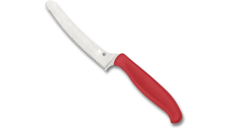 Spyderco Z-Cut Blunt Tip, 4.3in, Serrated, Red Handle, K13SRD