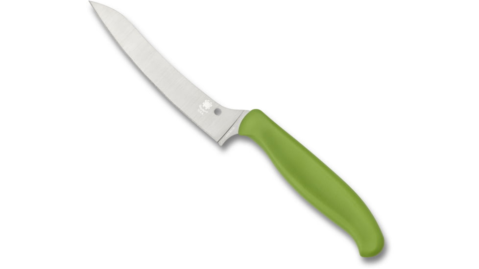 Spyderco Z-Cut Pointed Tip, 4.4 in, Plain, Green Handle, K14PGN