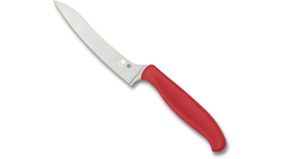 Spyderco Z-Cut Pointed Tip, 4.4 in, Plain, Red Handle, K14PRD