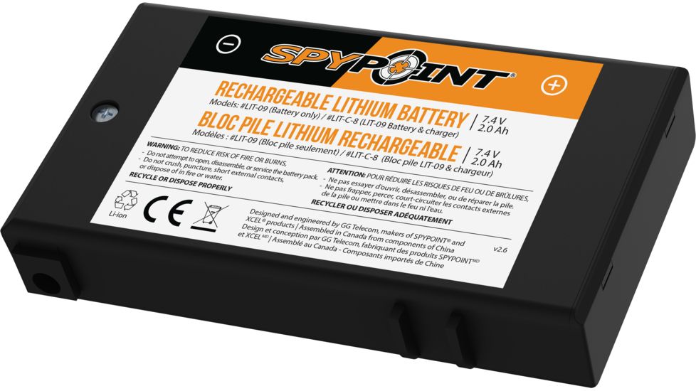 Spypoint Spare Rechargeable Lithium Battery, Black LIT-09