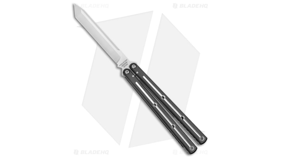Squid Industries Krake Raken V3 Butterfly Folding Knife, 4.50in, AEB-L Steel, Tanto Blade, Aluminum, Black/Gray Handle, Black/Gray/Silver, 10.125 inch, BHQ-103095