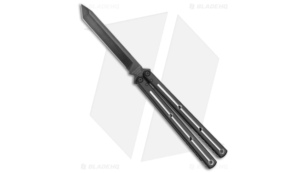 Squid Industries Krake Raken V3 Butterfly Folding Knife, 4.50in, AEB-L Steel, Tanto Blade, Aluminum, Black/Gray Handle, Black/Gray/Black, 10.125 inch, BHQ-103495