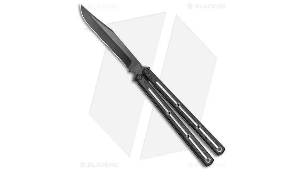 Squid Industries Krake Raken V3 Butterfly Folding Knife, 4.50in, AEB-L Steel, Clip Point Blade, Aluminum, Black/Gray Handle, Black/Gray/Black, 10.125 inch, BHQ-135234