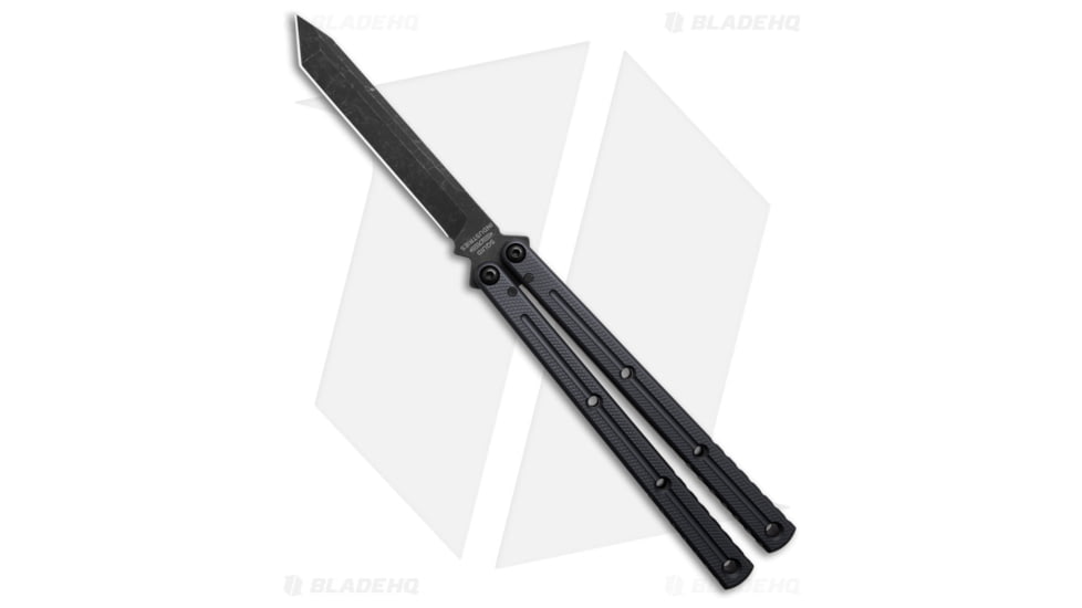Squid Industries Krake Raken V3 Butterfly Folding Knife, 4.50in, AEB-L Steel, Tanto Blade, Aluminum, Matte Gunmetal Handle, Matte Gunmetal/Gray, 10.125 inch, BHQ-195163