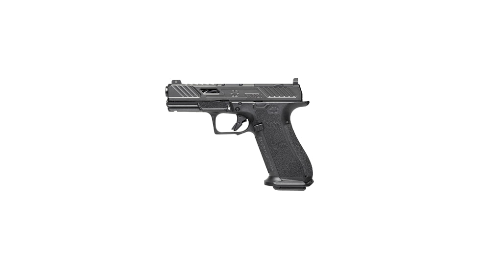 Shadow Systems XR920-Elite Pistol, 9mm Luger, 4 in barrel, black polymer frame, integrated polymer grip, recoil operated semi-automatic, striker single-action, Glock-style trigger safety, tritium front, U-notch rear, 17 round magazine, SS-XR920-ELT-FRRMPG