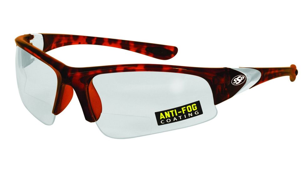 SSP Eyewear Entiat Clear Anti-Fog Bifocals Shooting Glass Readers w/ 1.50 Magnification, Demi Two-Tone Frame, Crystal Clear Anti-Fog Lens 011711953578