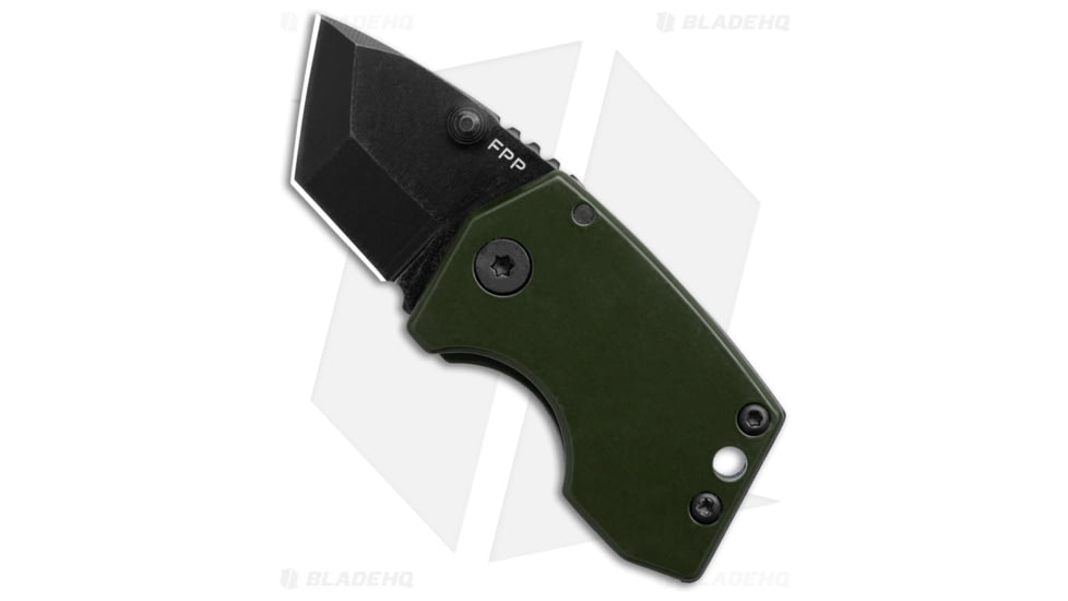 Stabby Labs FAT PP Folding Knife, 1.20in, 8Cr13MoV, Tanto Blade, Steel, Green Handle, Green/Black, 3.20 inch, BHQ-219384