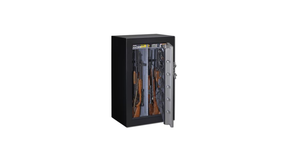 Stack-On 36 Total Defense Gun Safe w/ Combination Lock and Door Storage, Large, Matte Black/Silver TD-36-SB-C-S