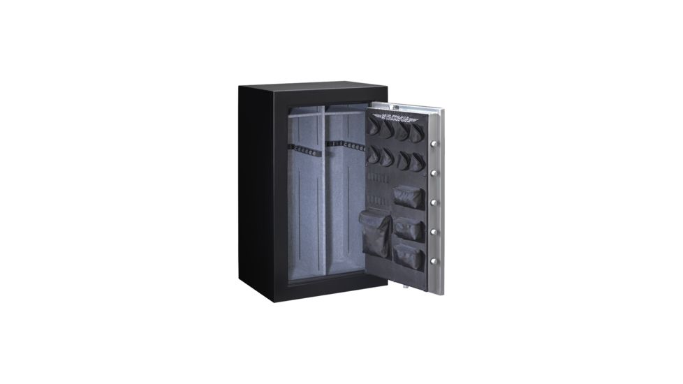 Stack-On 36 Total Defense Gun Safe w/ Combination Lock and Door Storage, Large, Matte Black/Silver TD-36-SB-C-S