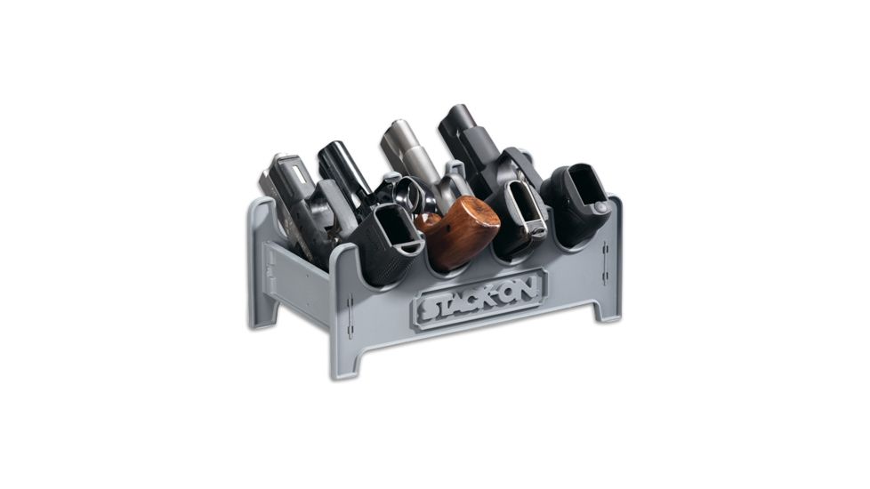 Stack-On 4 Position Pistol Rack, Small, Grey SPAPR-4