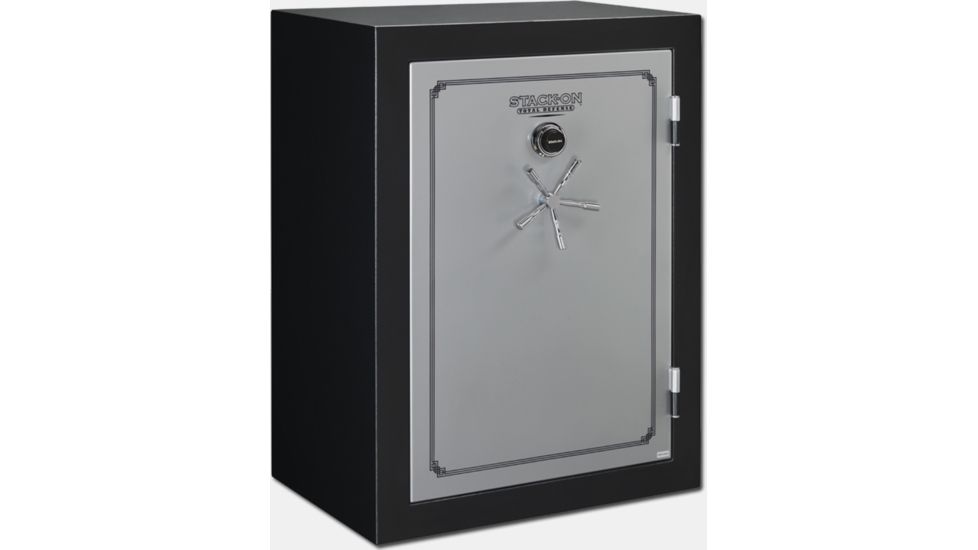 Stack-On 54 Total Defense Gun Safe w/ Combination Lock and Door Storage, Large, Matte Black/Silver TD-54-SB-C-S