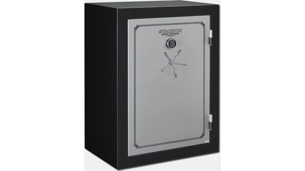 Stack-On 54 Total Defense Gun Safe w/ Electronic Lock and Door Storage, Large, Matte Black/Silver TD-54-SB-E-S