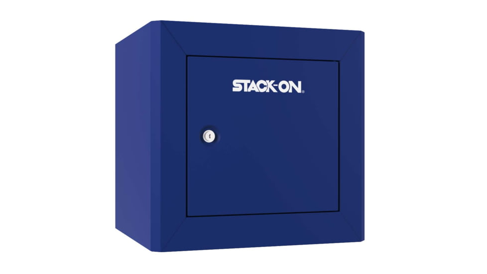 Stack-On Compact Welded-Steel Pistol, Ammo Cabinet With Foam-Padded Bottom, Blue, X-Large, GCBL-1000-DX
