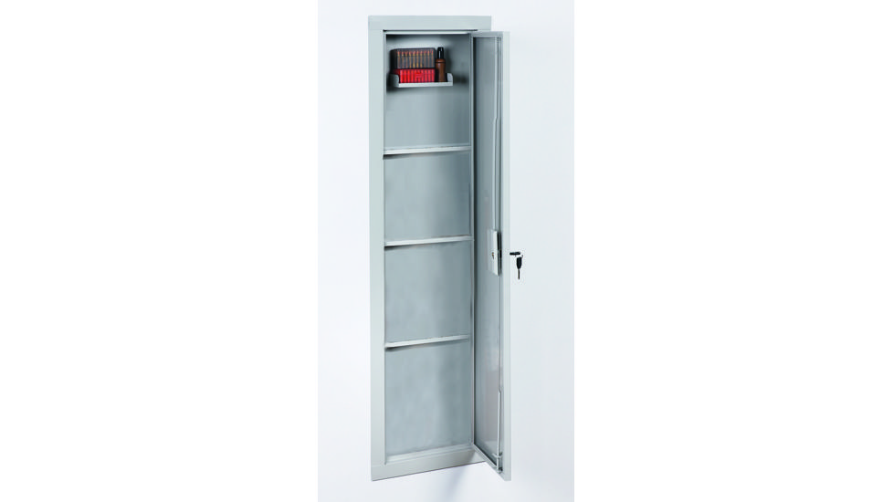 Stack-On Full Length In Wall Steel Cabinet, Large, Beige Gloss Finish IWC-55