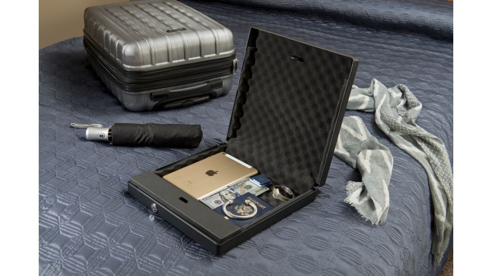 Stack-On Large Portable Case with Electronic Lock, MATTE BLACK PC-1690