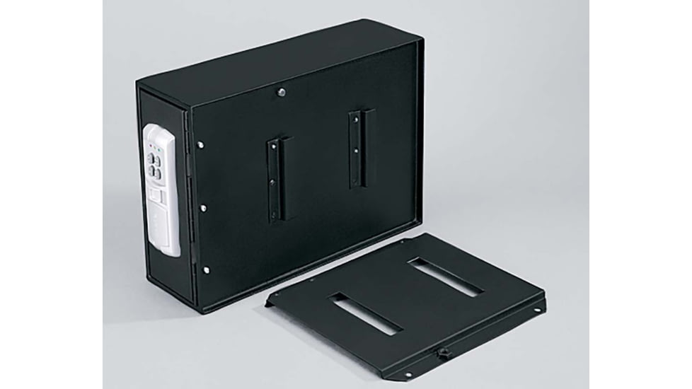 Stack-On Low Profile Quick Access Safe with E-Lock and Mounting Plate, Black, Small, QAS-1304-12