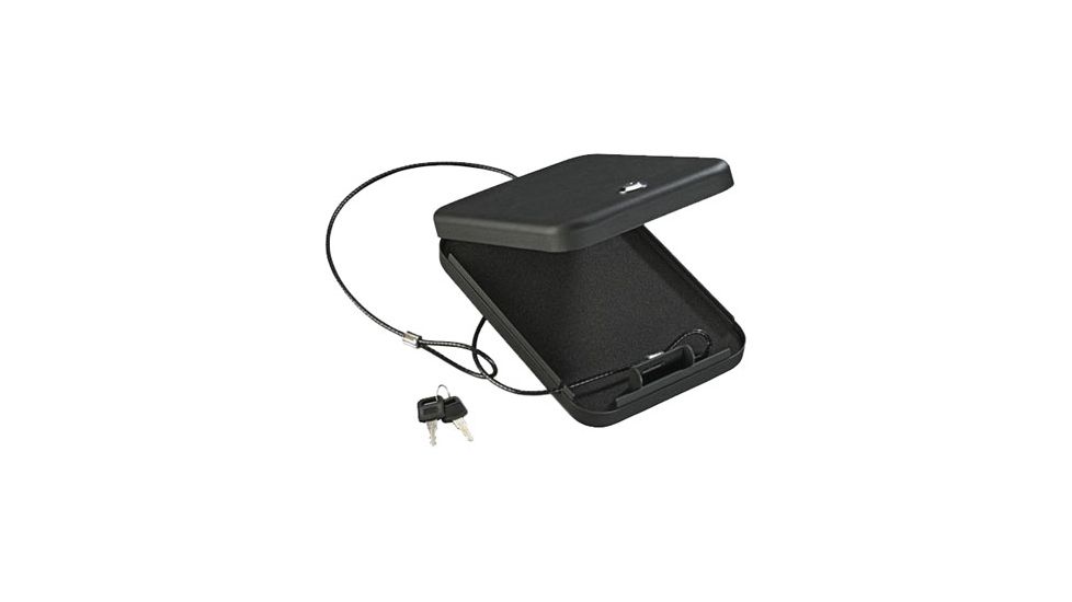 Stack-On Portable Security Case with Key Lock , 9.5x6.5x1.75in, Matte Black, PC95K