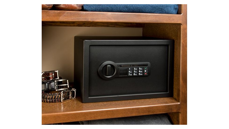 Stack-On Personal Safe w/Electronic Lock,1 Shelf,13.82x9.84x9.84in,Matte Black PS-1514